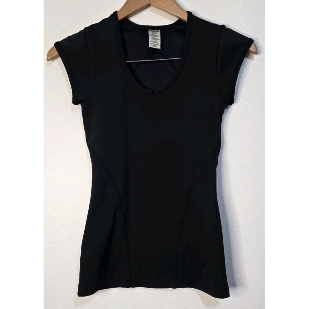 SHATOBU Black Compression Shape‎ Wear Slimming Women S Short Sleeve Top Dance